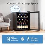 Antarctic Star 1.7 Cu.Ft Beverage Cooler for Up to 68 Cans, Compact Drink Fridge with Stainless Steel Glass Door, Digital Display and Electronic Temperature Control, Silver