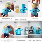 Angry Mom Microwave Oven Steam Cleaner and Chilly Freezer Odor Absorber Deodorizer Equiment 2 Pcs Kitchen Gadget Tools Quickly Removes Stains and Odors (Purple & Teal)