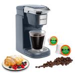 Mixpresso Single Cup Coffee Brewer - Quick Brew, One Touch Function, 12oz One Cup Grey Coffee Maker
