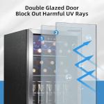 Antarctic Star 1.7 Cu.Ft Beverage Cooler for Up to 68 Cans, Compact Drink Fridge with Stainless Steel Glass Door, Digital Display and Electronic Temperature Control, Silver