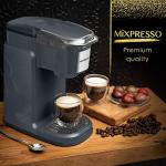 Mixpresso Single Cup Coffee Brewer - Quick Brew, One Touch Function, 12oz One Cup Grey Coffee Maker