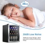 Antarctic Star 1.7 Cu.Ft Beverage Cooler for Up to 68 Cans, Compact Drink Fridge with Stainless Steel Glass Door, Digital Display and Electronic Temperature Control, Silver