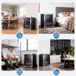 Antarctic Star 1.7 Cu.Ft Beverage Cooler for Up to 68 Cans, Compact Drink Fridge with Stainless Steel Glass Door, Digital Display and Electronic Temperature Control, Silver