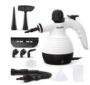 GLOIL Handheld Steam Cleaner, a versatile and portable home cleaning device, comes with a 10-piece accessory set. Effortlessly removes stubborn stains like dirt and grease, saving you time and effort.