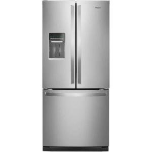 Whirlpool 30 Inch French Door Refrigerator with 19.7 Cu. Ft. Capacity, Internal Ice Maker, Water Dispenser, Spill-Proof Glass Shelves, EveryDrop® Filtration and Fast Cool: Stainless Steel