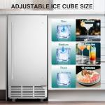 ETL Approval Commercial Under Counter Ice Maker 100 Lbs/Day with 30 LBS Storage Bin, Freestanding Built-in Ice Maker, 15" W Undercounter Ice Machine with Self Cleaning for Home/Bar/Cafe/Restaurant