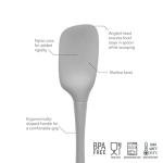 Tovolo Spoon Spatula Spoonula All Silicone Ergonomic Handle Grip Oyster Gray, Silicone Spoopula Kitchen Utensil Non Scratch Easy Clean Dishwasher Safe Heat Resistant Flex Core Scoop Spatula