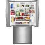 Whirlpool 30 Inch French Door Refrigerator with 19.7 Cu. Ft. Capacity, Internal Ice Maker, Water Dispenser, Spill-Proof Glass Shelves, EveryDrop® Filtration and Fast Cool: Stainless Steel