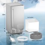 ETL Approval Commercial Under Counter Ice Maker 100 Lbs/Day with 30 LBS Storage Bin, Freestanding Built-in Ice Maker, 15" W Undercounter Ice Machine with Self Cleaning for Home/Bar/Cafe/Restaurant