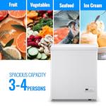 DEMULLER Chest Freezer Ultra-Low Temperature Deep Freezers (Down to -11.2 ℉) with Two Removable Baskets Accurate Display of Cabinet Temp Freestanding White