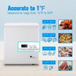 DEMULLER Chest Freezer Ultra-Low Temperature Deep Freezers (Down to -11.2 ℉) with Two Removable Baskets Accurate Display of Cabinet Temp Freestanding White