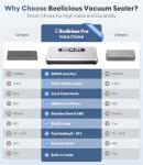 Vacuum Sealer Machine with AirLock ProSeal System, 10-in-1 Vacuum Sealer for Food, Dry & Moist Modes, Compact Design with Digital Timer, Built-in Cutter & Roll Storage, Stainless Steel