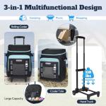 INSMEER Cooler with Wheels and Handle, 80 Cans/50L, Portable Rolling Coolers (Black)