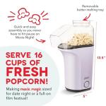 DASH Hot Air Popcorn Popper Maker with Measuring Cup to Portion Popping Corn Kernels + Melt Butter, 16 Cups - Lavender