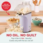 DASH Hot Air Popcorn Popper Maker with Measuring Cup to Portion Popping Corn Kernels + Melt Butter, 16 Cups - Lavender
