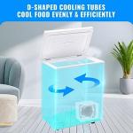 DEMULLER Chest Freezer Ultra-Low Temperature Deep Freezers (Down to -11.2 ℉) with Two Removable Baskets Accurate Display of Cabinet Temp Freestanding White