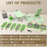 Vegetable Chopper 16-in-1 Multifunctional Kitchen Gadgets - 8 Blades Onion Chopper with Container, Food Spiralizer Slicer Dicer Grater Shredder, Vegetable Cutter for Salad/Coleslaw/Meat/Nuts