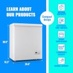 DEMULLER Chest Freezer Ultra-Low Temperature Deep Freezers (Down to -11.2 ℉) with Two Removable Baskets Accurate Display of Cabinet Temp Freestanding White