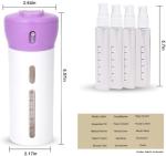 Travigo 4-in-1 Travel Dispenser Bottle, TSA Approved, Leak Proof, Four Reusable 1.4 oz. (40 mL) Toiletry Containers for Shampoo, Conditioner, Soap, Lotion, Skincare (Purple)