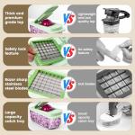 Vegetable Chopper 16-in-1 Multifunctional Kitchen Gadgets - 8 Blades Onion Chopper with Container, Food Spiralizer Slicer Dicer Grater Shredder, Vegetable Cutter for Salad/Coleslaw/Meat/Nuts