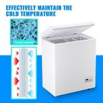 DEMULLER Chest Freezer Ultra-Low Temperature Deep Freezers (Down to -11.2 ℉) with Two Removable Baskets Accurate Display of Cabinet Temp Freestanding White