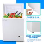 DEMULLER Chest Freezer Ultra-Low Temperature Deep Freezers (Down to -11.2 ℉) with Two Removable Baskets Accurate Display of Cabinet Temp Freestanding White