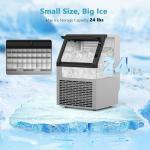 COWSAR Commercial Ice Maker Machine, 80Lbs/24H Freestanding Undercounter Ice Maker with 24Lbs Storage Capacity, Self-Cleaning Ice Machine for Home, Bar, Restaurant, Office, Outdoor