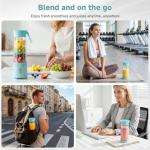 COKUNST Portable Blender, USB C Rechargeable Personal Blender, Small Smoothie & Shake Maker with 6 Blades, Compact Travel Mini Juicer Cup with Extra Lid for Home, Gym, Office, 18oz, Green