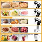 SeaSpark Multifunctional Stand Mixer, 6 in 1 Stand Mixer, 6.3Qt Tilt-head, Standing Mixer with Stainless Steel Bowl, Meat Grinder, Juice Blender, for professional Baking and Most Home Cooks, Black