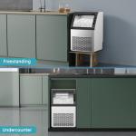 COWSAR Commercial Ice Maker Machine, 80Lbs/24H Freestanding Undercounter Ice Maker with 24Lbs Storage Capacity, Self-Cleaning Ice Machine for Home, Bar, Restaurant, Office, Outdoor