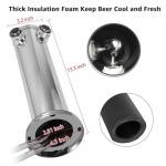 New Adjustable Dual Tap Kegerator Tower Beer Tap Tower with 1/4" Barb, 3" Draft Beer Dispenser Keg Tower, 304 Stainless Steel Core Self-Closing Beer Faucet with Pre-Assembled Kegerator Parts Kits