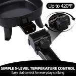 I-Keukenn 7" Electric Skillet with Lid, Non-Stick Ceramic Electric Frying Pan, 600W Single-Serve Grill with Adjustable Temperature Control for Pancakes, Eggs & Sausage