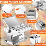Pasta Making Tools, Pasta Making Kit, Includes Pasta Maker Machine, 1 Pasta Drying Rack, 3 Rolling Pins, 1 Gnocchi Board, 1 Dough Cutter, 1 Ravioli Cutter, 2 Pasta Stamps, 1 Silicone Dough Mat