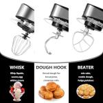 SeaSpark Multifunctional Stand Mixer, 6 in 1 Stand Mixer, 6.3Qt Tilt-head, Standing Mixer with Stainless Steel Bowl, Meat Grinder, Juice Blender, for professional Baking and Most Home Cooks, Black