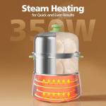 Hard Boiled Egg Cooker - CACHOO 14-Egg Rapid Stainless Steel Egg Boiler with 30-Min Timer & Auto Shut Off, Compact Electric Vegetable Steamer for Cooking, Dishwasher Safe, Retro Green