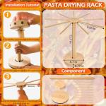 Pasta Making Tools, Pasta Making Kit, Includes Pasta Maker Machine, 1 Pasta Drying Rack, 3 Rolling Pins, 1 Gnocchi Board, 1 Dough Cutter, 1 Ravioli Cutter, 2 Pasta Stamps, 1 Silicone Dough Mat