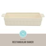 Martha Stewart Broadbrook Ceramic Bakeware, 13x9 Inch Rectangular Baking Dish with Handles, Cream Glazed Stoneware for Casseroles, Lasagna, Roasts & Desserts, Oven & Dishwasher Safe