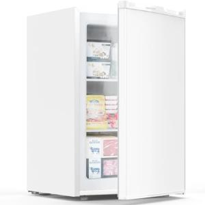 COWSAR 3.0 Cu.Ft Upright Freezer, Compact Freezer, Standing Deep Freezer with Adjustable Thermostat, Removable Shelves & Reversible Door,Fast Cooling for Office,Dorm,Commercial,White