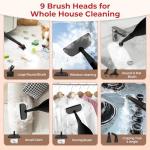 Rosewill 11-in-1 Steam Mop, 260°F Handheld Steam Cleaner, 1200W Detachable Steam Mops for Floor Cleaning, Removable Tank, Multi-Purpose Steamer for Hardwood, Tile, Grout, Furniture - Black