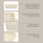 Martha Stewart Broadbrook Ceramic Bakeware, 13x9 Inch Rectangular Baking Dish with Handles, Cream Glazed Stoneware for Casseroles, Lasagna, Roasts & Desserts, Oven & Dishwasher Safe