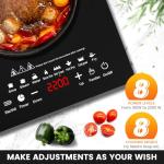 EABOSON Portable Induction Cooktop 8 Cooking Modes, 2200W Electric Countertop Touch Panel with Timer, 8 Temp Levels, Low Noise Hot Plate Countertop Burner Stove