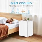 COWSAR 3.0 Cu.Ft Upright Freezer, Compact Freezer, Standing Deep Freezer with Adjustable Thermostat, Removable Shelves & Reversible Door,Fast Cooling for Office,Dorm,Commercial,White