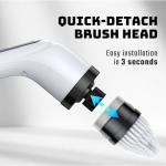 Electric Spin Scrubber for Bathroom: Shower Scrubber with Long Handle, Dual Speed Cordless Power Cleaning Scrub, 7 Brush Heads, IPX7 Waterproof Heavy Duty Cleaner Tools for Tub Tile Grout Wall