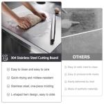 304 Stainless Steel Cutting Board – Stainless Steel Kitchen Chopping Boards Non-Slip, Dishwasher Safe – Ideal for Meat, Vegetables, Fruits, Bread & Baking – Commercial & Home Use (19.6 * 19.6in)