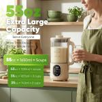 Nut Milk Maker, Milk Maker Machine 10-in-1 Plant Milk Maker for Almond Soy Oat, 55oz, 800W Hot & Cold, One-Touch Auto Clean, 12H Delay Start, 4H Keep Warm