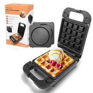 HeHoGoGo 2-in-1 Waffle Maker Pancake Maker with Removable Plates