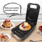HeHoGoGo 2-in-1 Waffle Maker Pancake Maker with Removable Plates