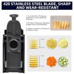 Safe Mandoline Slicer for Kitchen, Adjustable Thickness 0.1-8 mm, Professional Vegetable Slicer, Potato Slicer, Food Chopper French Fry Cutte, Mandolin, Chopping Artifact Fast Veggie (Black Knight)