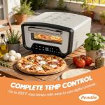 Fendia 12-Inch Electric Outdoor Pizza Oven, 2-minute Pizza, 850℉ Max Temperature, Pizza Stone&Peel Included, Perfect for Home Use, Patio, Garden & Camping