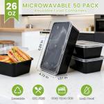 IUMÉ 50-Pack Meal Prep Containers, 26 OZ Microwavable Reusable Food Containers with Lids for Food Prepping, Disposable Lunch Boxes, Plastic Food Boxes- Stackable, Freezer Dishwasher Healthy